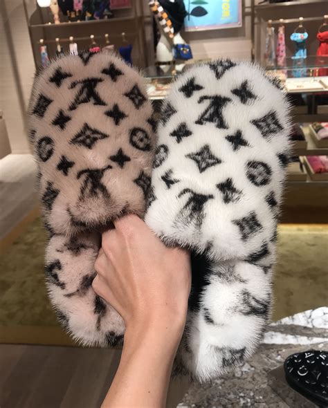 louis vuitton fur slippers.